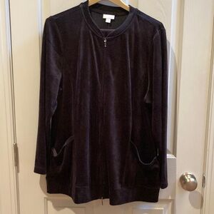 NWT J.Jill black velour jacket